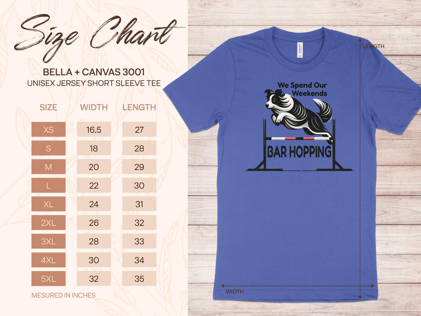 Dog Agility T-Shirt, "We Spend Our Weekends Bar Hopping"