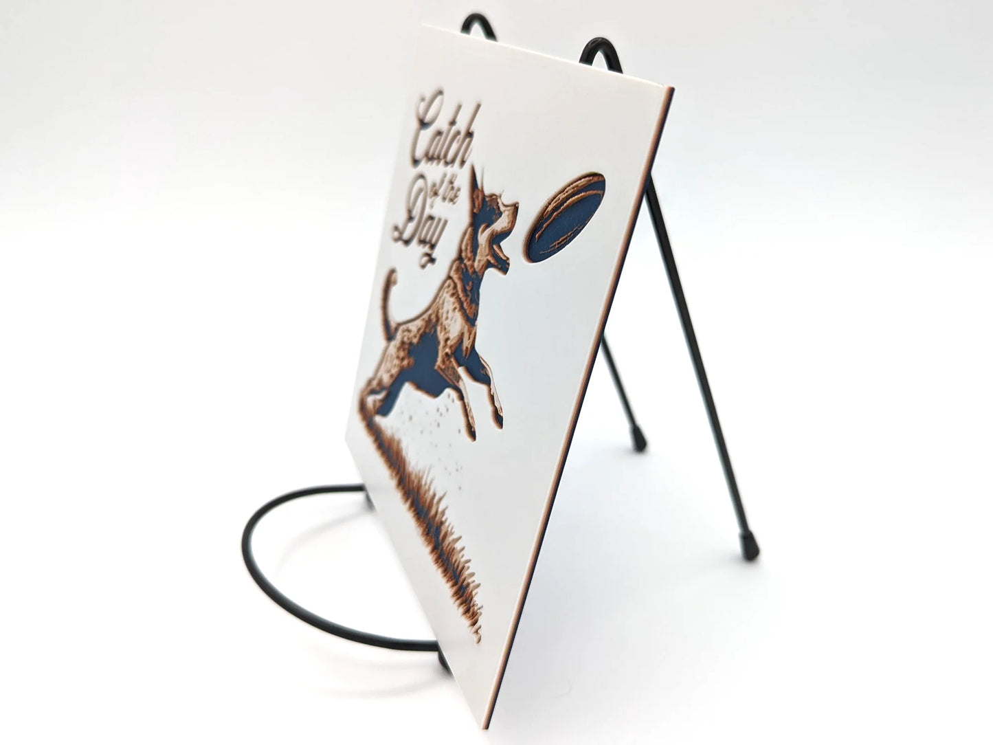 Fun Disc Dog Themed Sign for Desk or Shelf