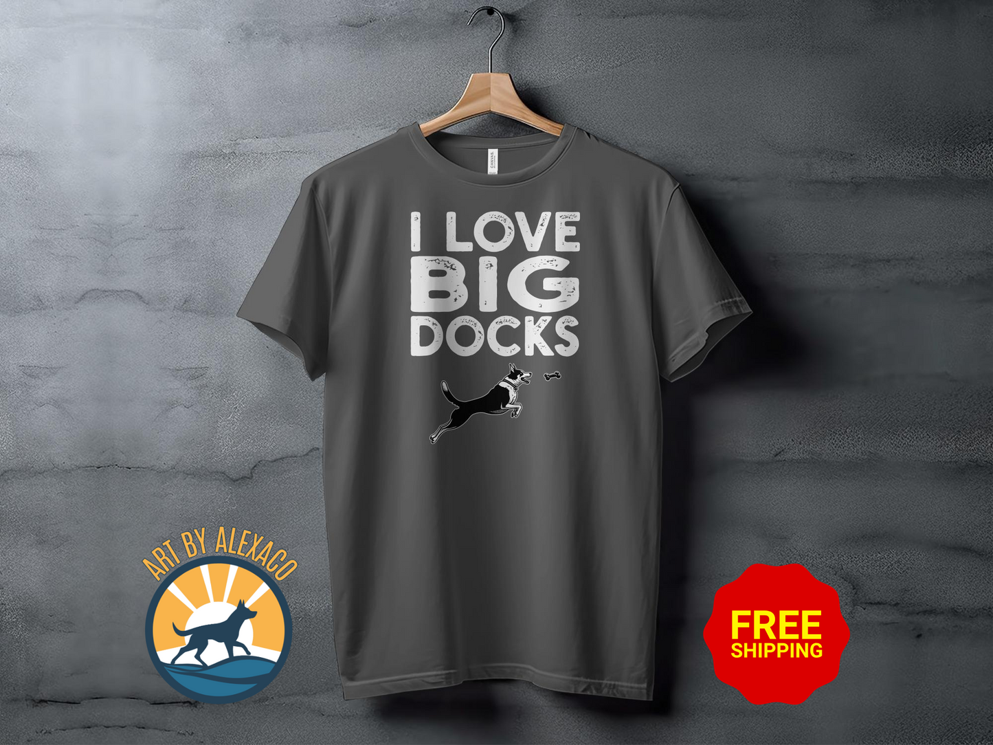 Funny Dock Diving Unisex T-Shirt: "I Love Big Docks"