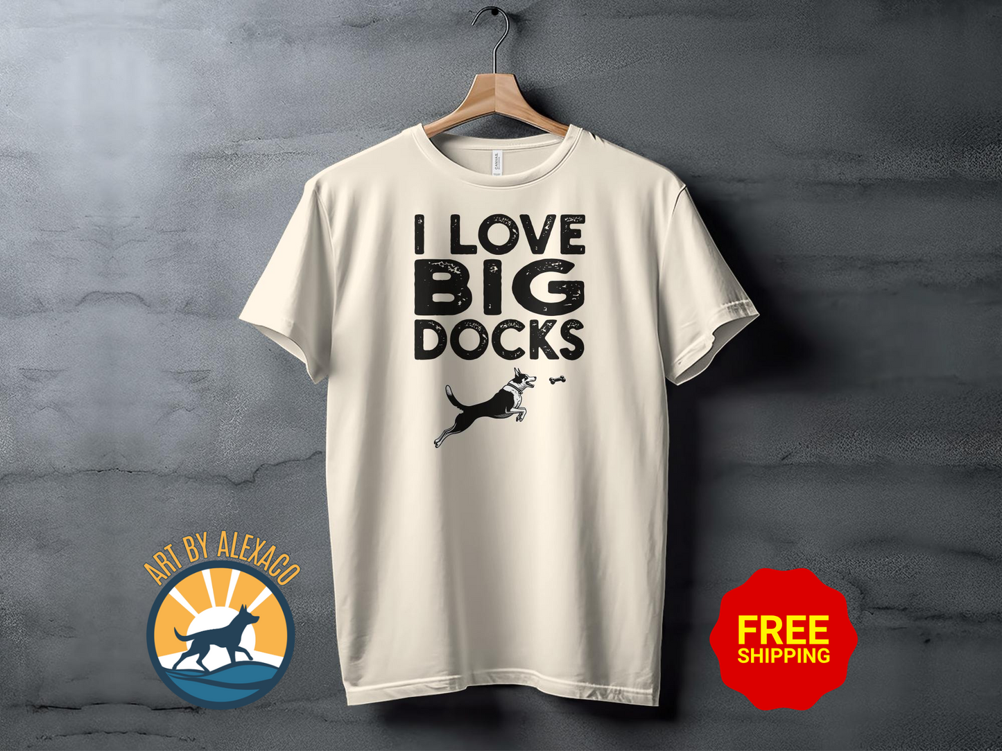 Funny Dock Diving Unisex T-Shirt: "I Love Big Docks"