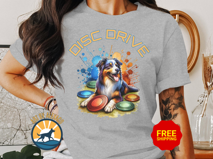 Colorful Disc Drive Dog Unisex T-Shirt