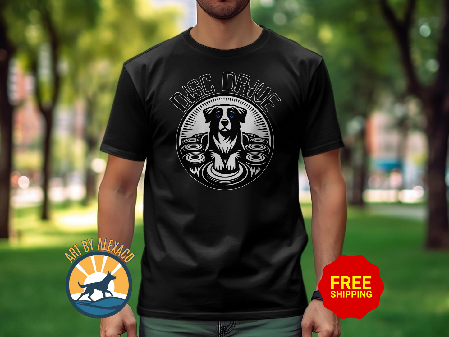 Vintage Style Disc Drive Dog T-Shirt