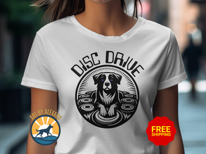 Vintage Style Disc Drive Dog T-Shirt