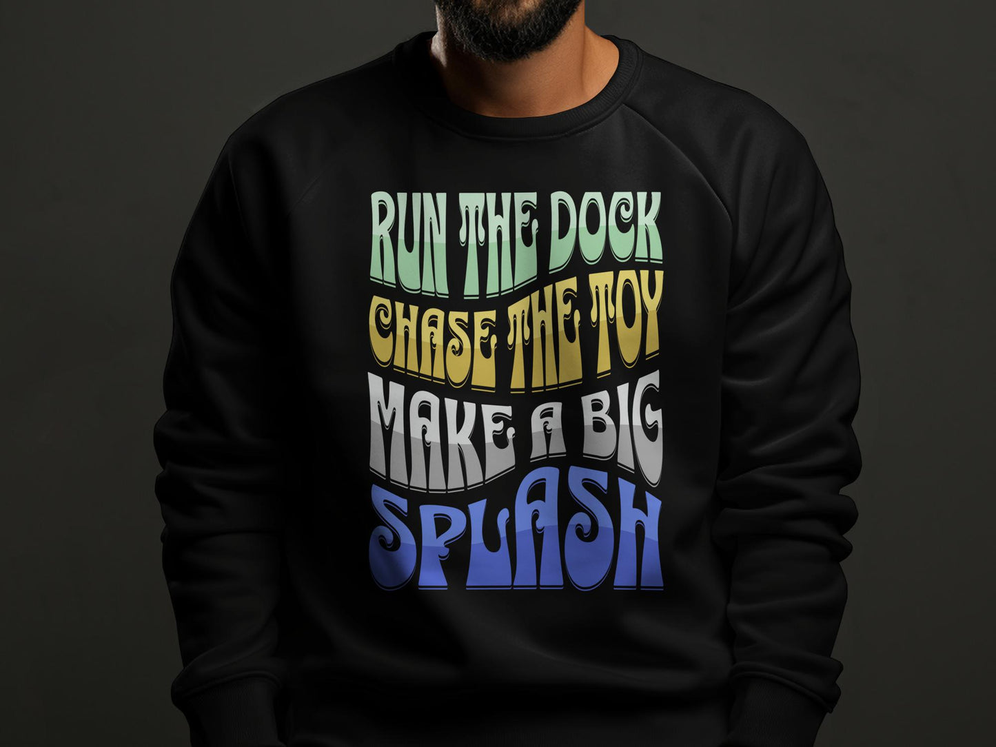 Dock Jumping Unisex Sweatshirt With Retro Style Text