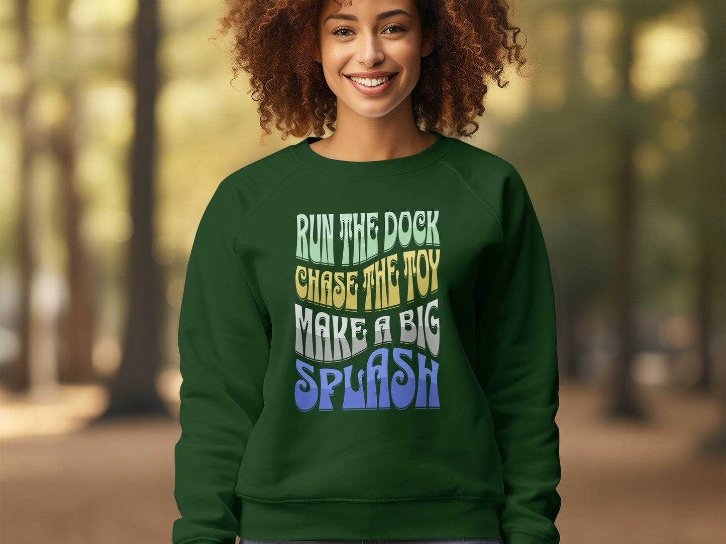 Dock Jumping Unisex Sweatshirt With Retro Style Text