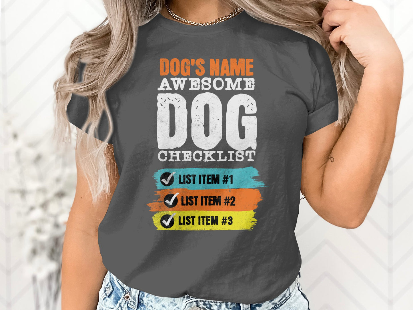 Customized Awesome Dog Checklist Unisex T-shirt