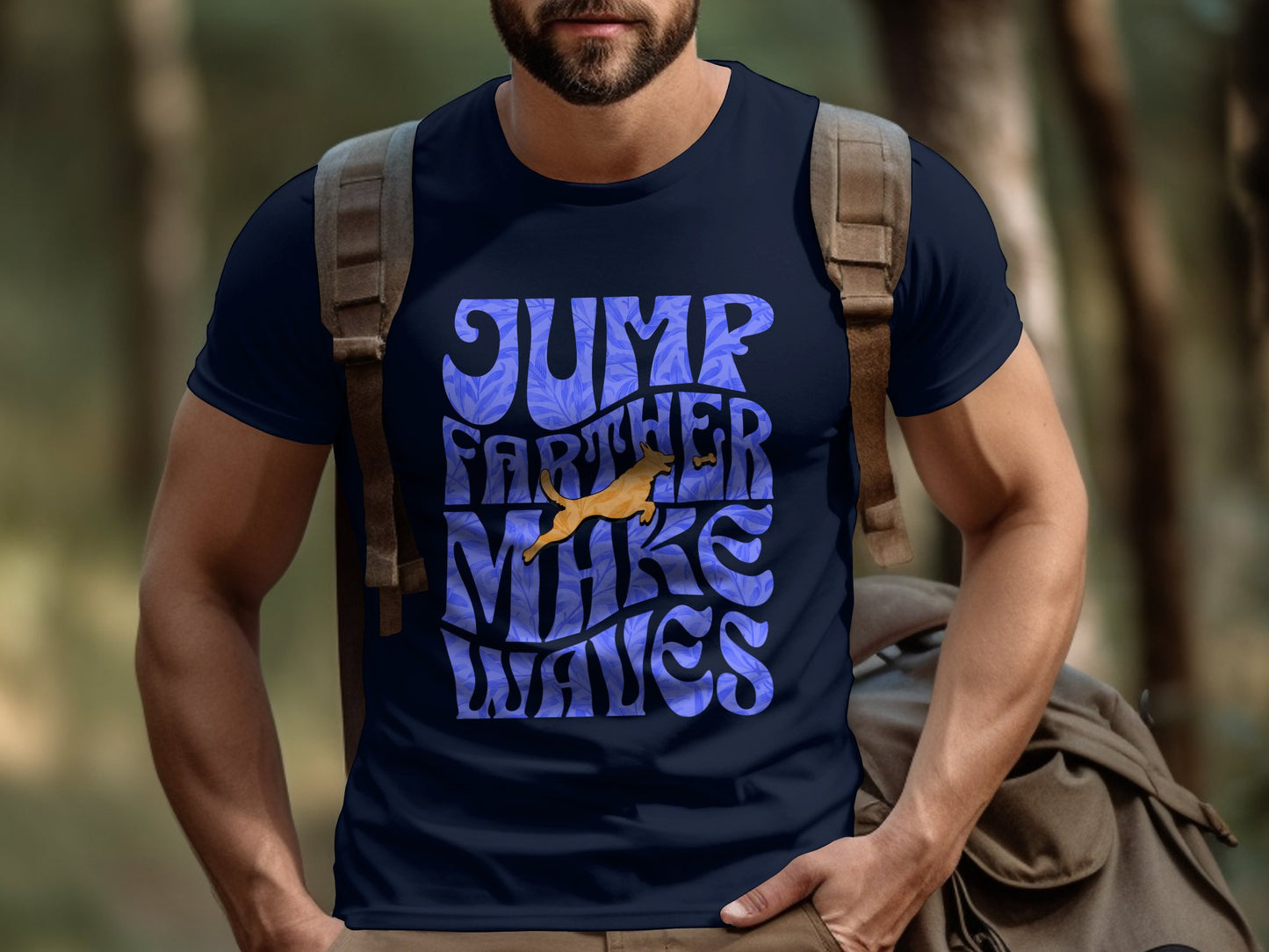 Retro Style Dock Jumping Unisex T-shirt: Jump Farther Make Waves
