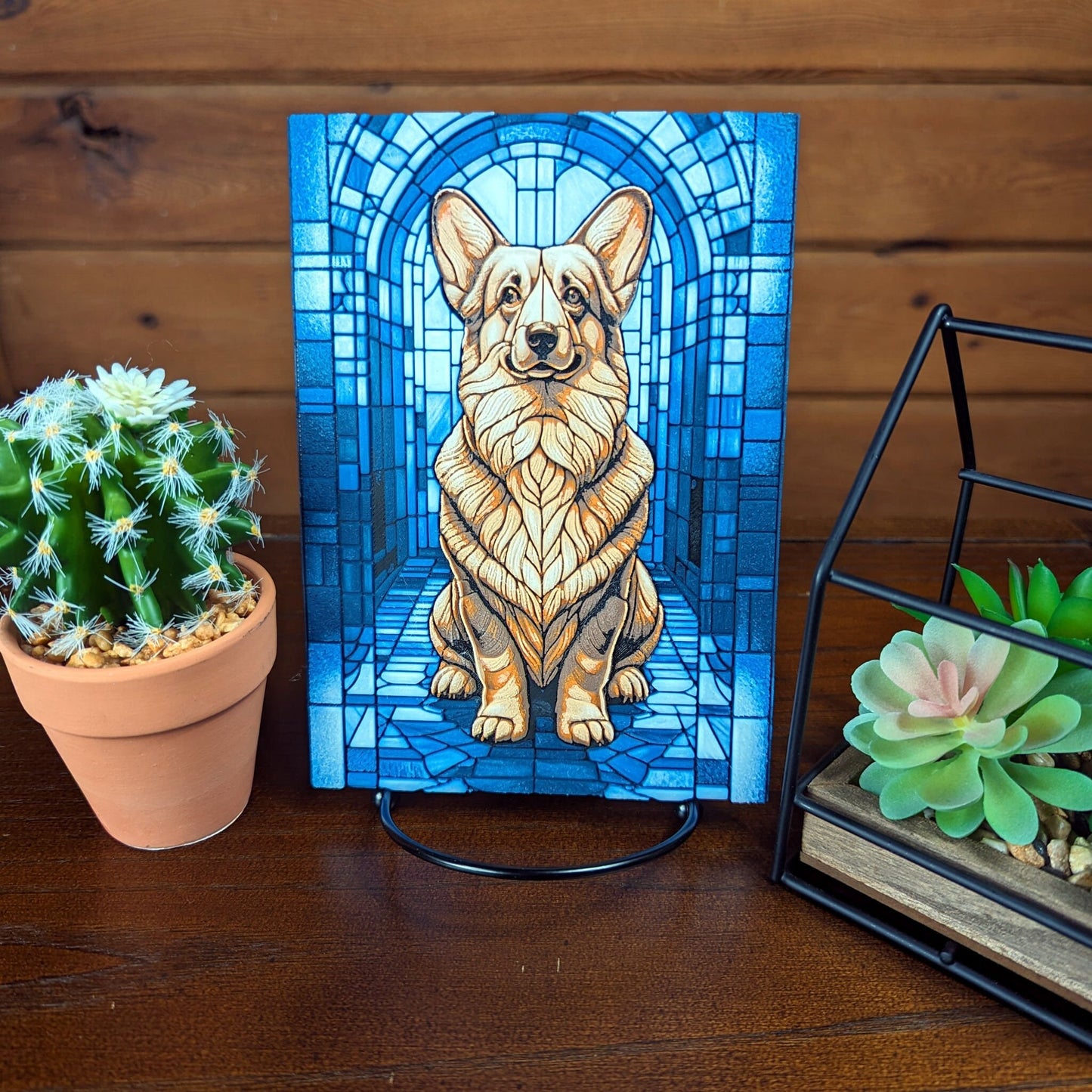 Regal Welsh Corgi Stained Glass Style 3D Print