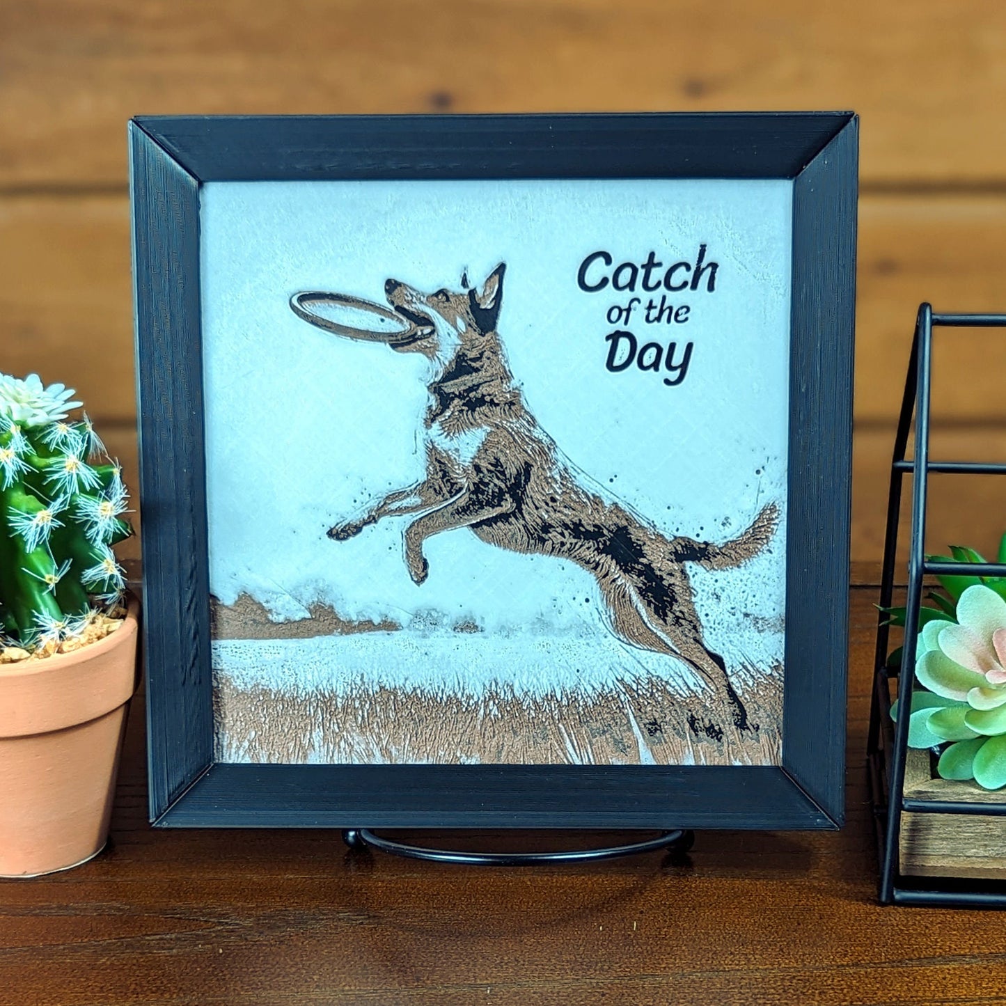 Disc Dog Themed "Catch of the Day" Desk/Wall Art