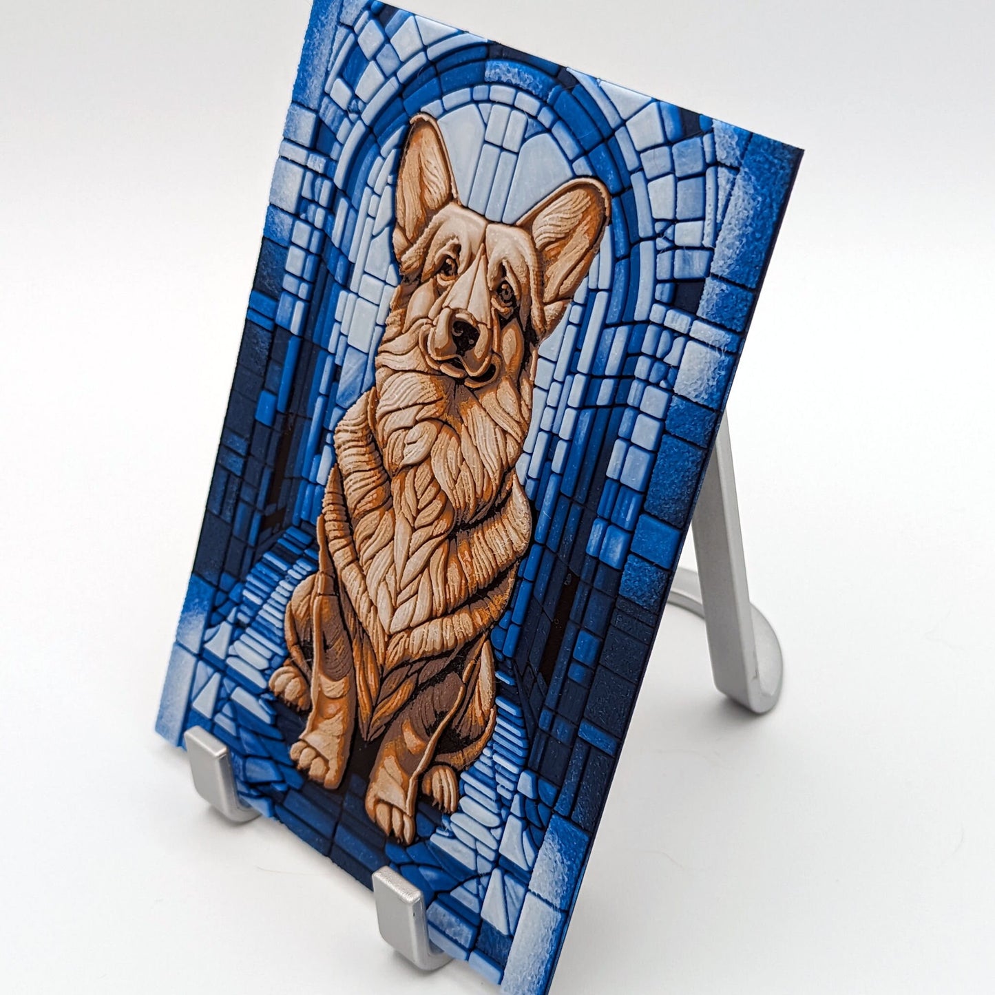 Regal Welsh Corgi Stained Glass Style 3D Print