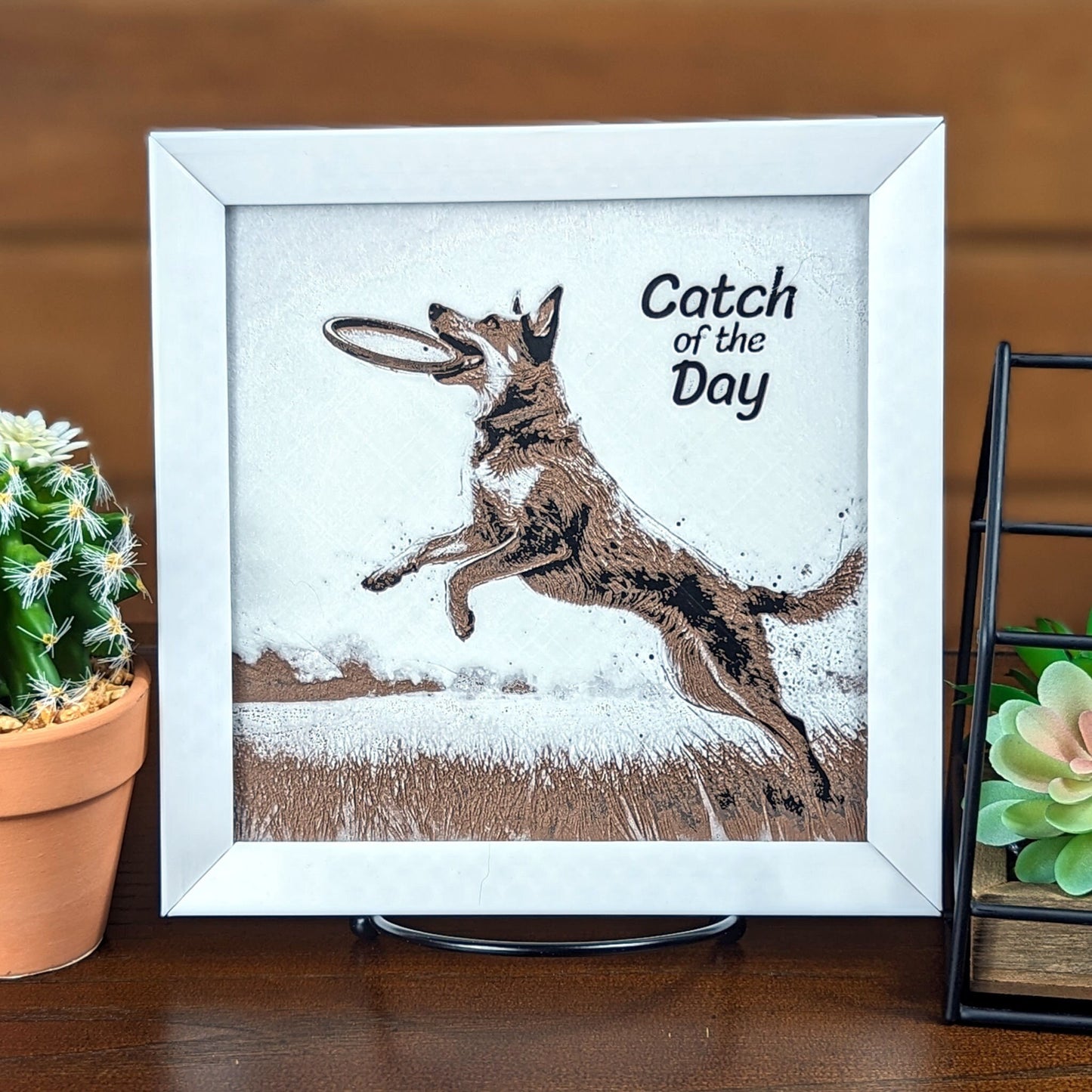 Disc Dog Themed "Catch of the Day" Desk/Wall Art