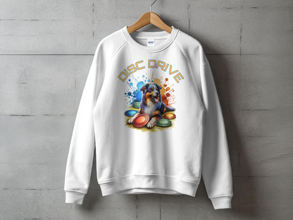 Colorful Disc Drive Dog Graphic Sweatshirt