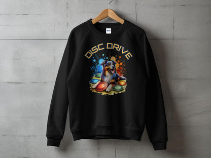 Colorful Disc Drive Dog Graphic Sweatshirt