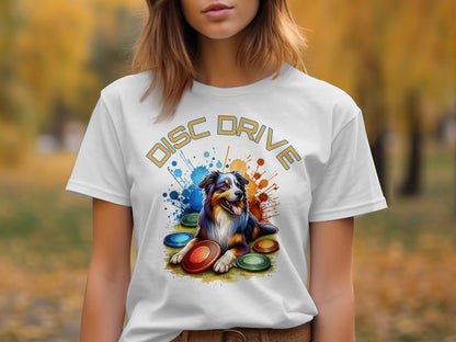 Colorful Disc Drive Dog Unisex T-Shirt