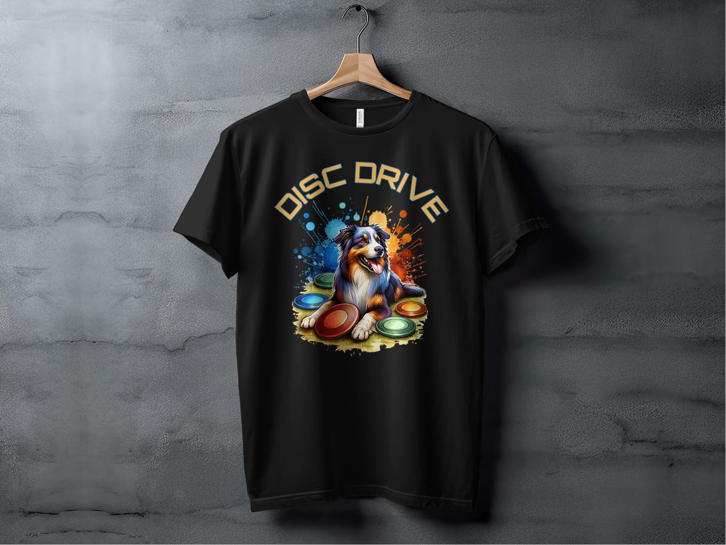 Colorful Disc Drive Dog Unisex T-Shirt