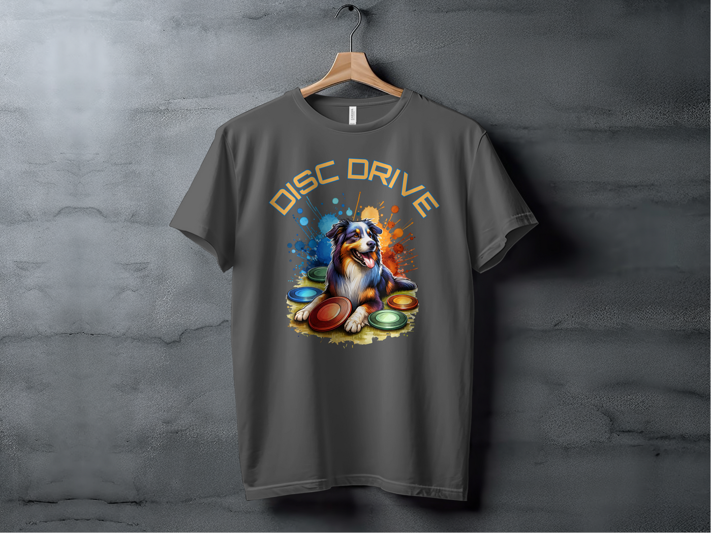 Colorful Disc Drive Dog Unisex T-Shirt