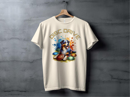 Colorful Disc Drive Dog Unisex T-Shirt