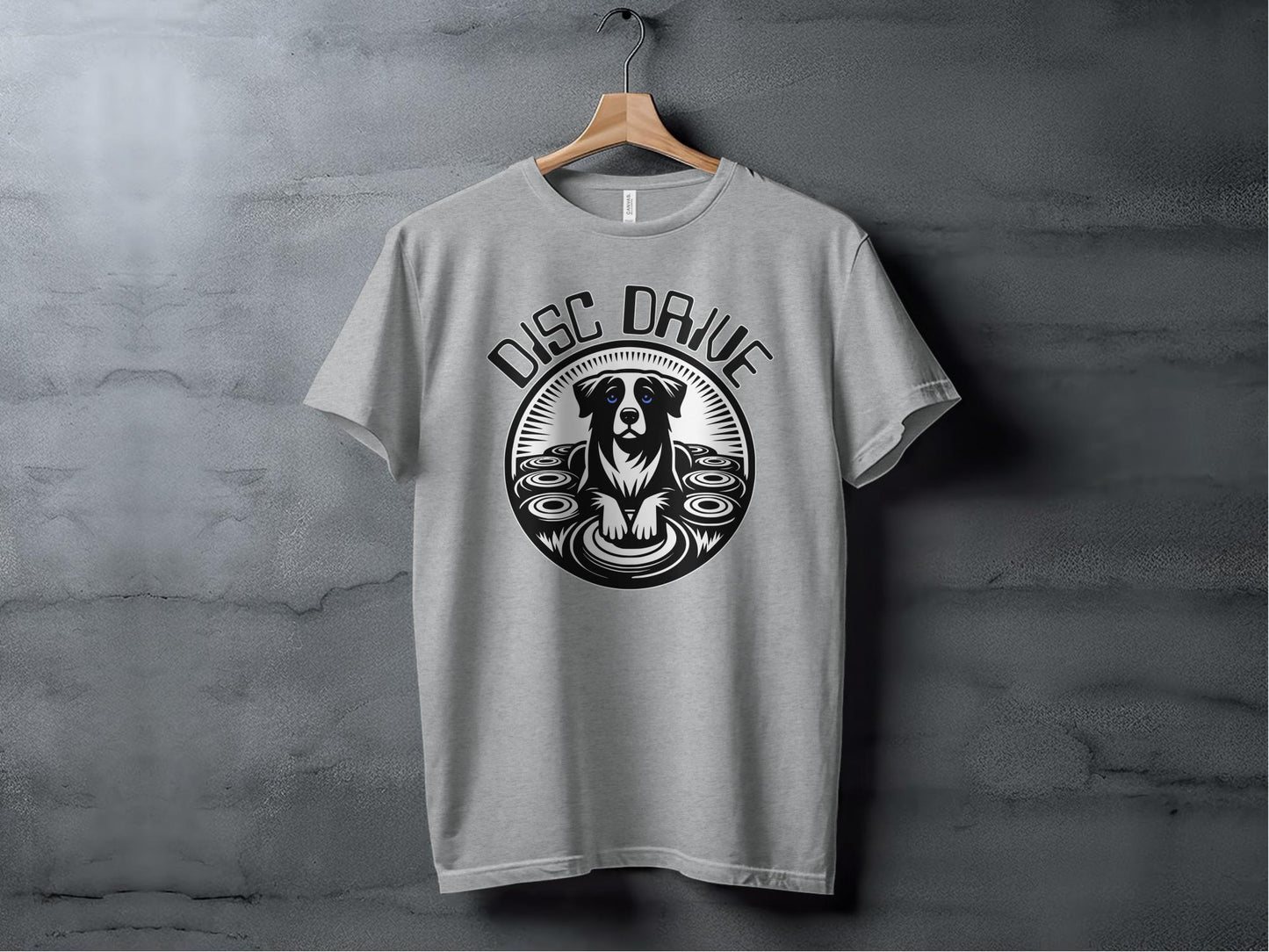 Vintage Style Disc Drive Dog T-Shirt