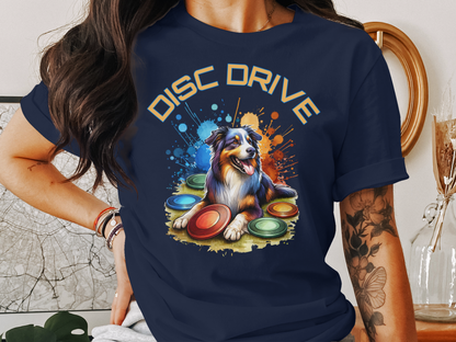 Colorful Disc Drive Dog Unisex T-Shirt