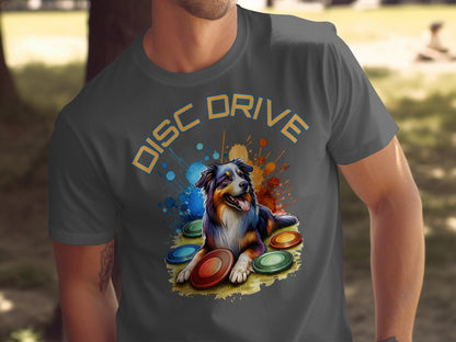 Colorful Disc Drive Dog Unisex T-Shirt