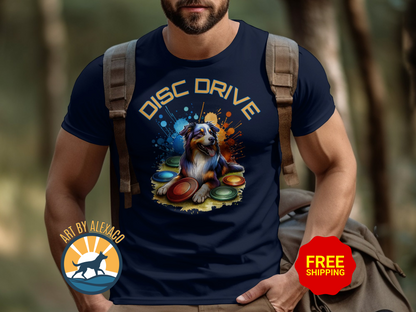 Colorful Disc Drive Dog Unisex T-Shirt