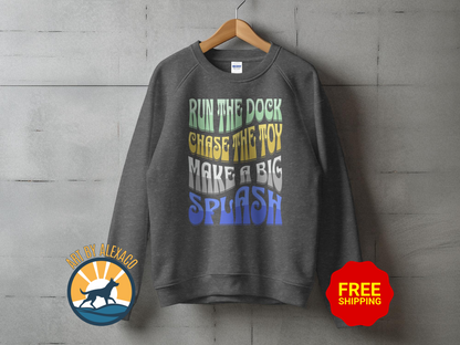 Dock Jumping Unisex Sweatshirt With Retro Style Text