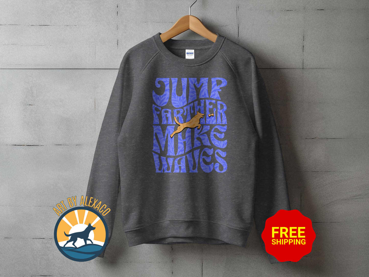 Jump Farther Make Waves Graphic Sweatshirt