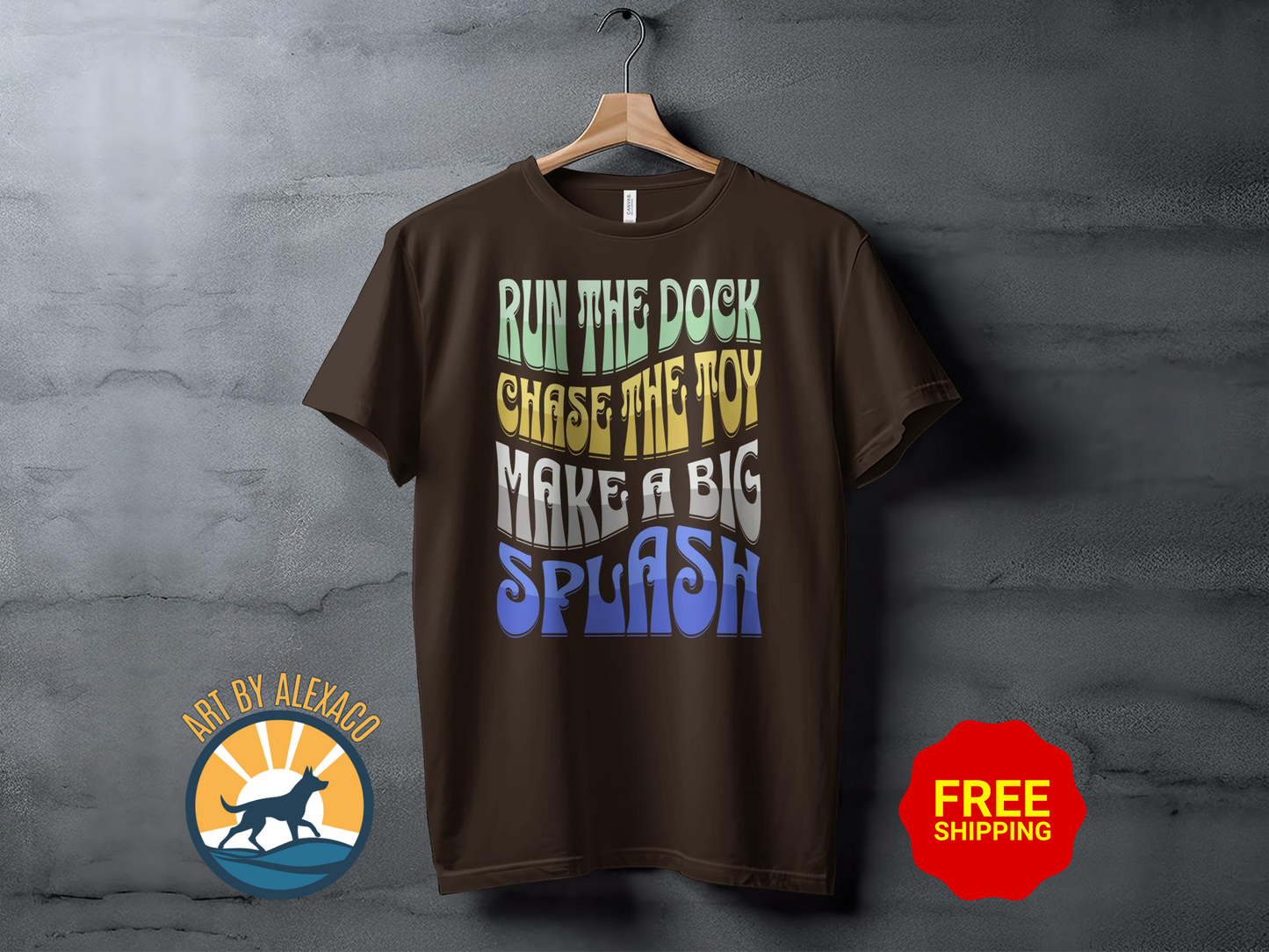 Dock Diving Dog Lover T-Shirt, Run The Dock Chase The Toy Make A Big Splash
