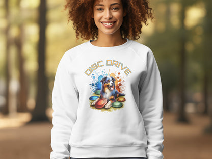 Colorful Disc Drive Dog Graphic Sweatshirt