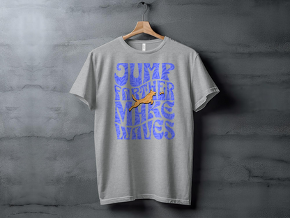 Retro Style Dock Jumping Unisex T-shirt: Jump Farther Make Waves