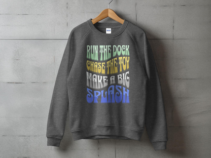 Dock Jumping Unisex Sweatshirt With Retro Style Text