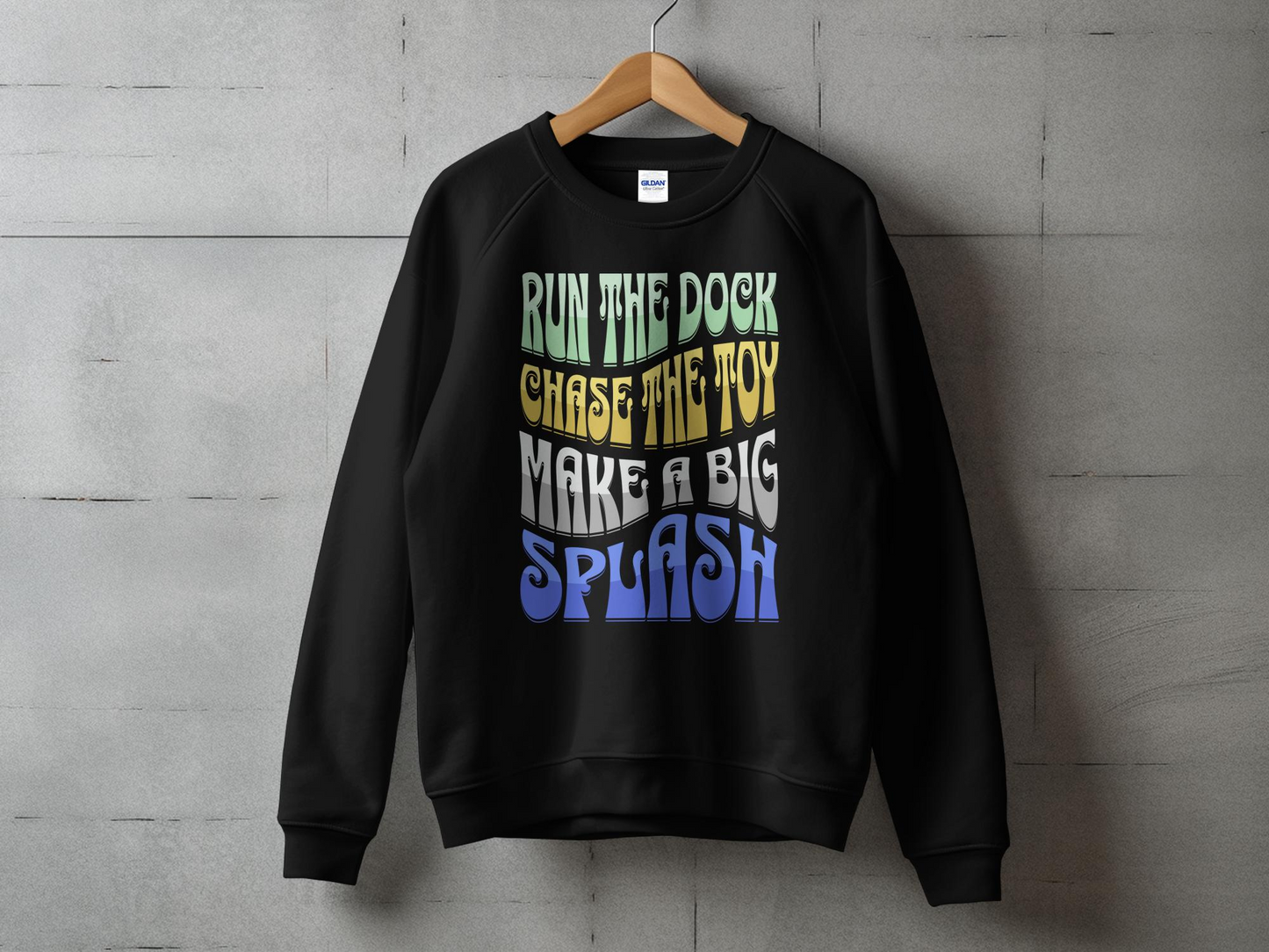 Dock Jumping Unisex Sweatshirt With Retro Style Text