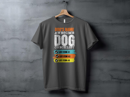 Customized Awesome Dog Checklist Unisex T-shirt