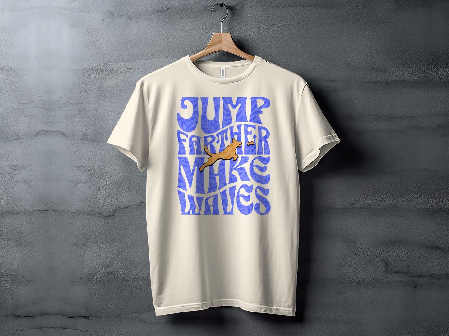 Retro Style Dock Jumping Unisex T-shirt: Jump Farther Make Waves