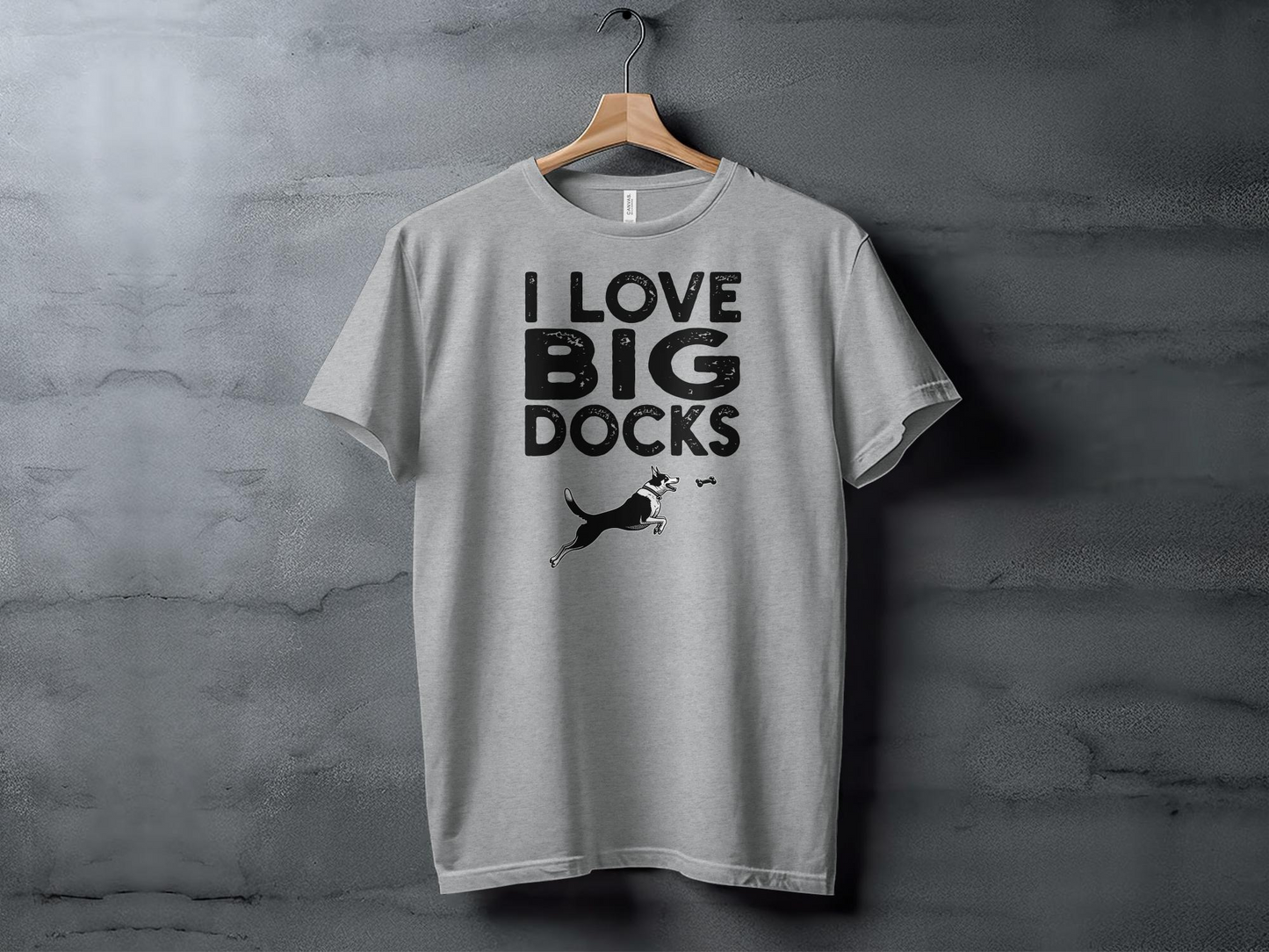 Funny Dock Diving Unisex T-Shirt: "I Love Big Docks"