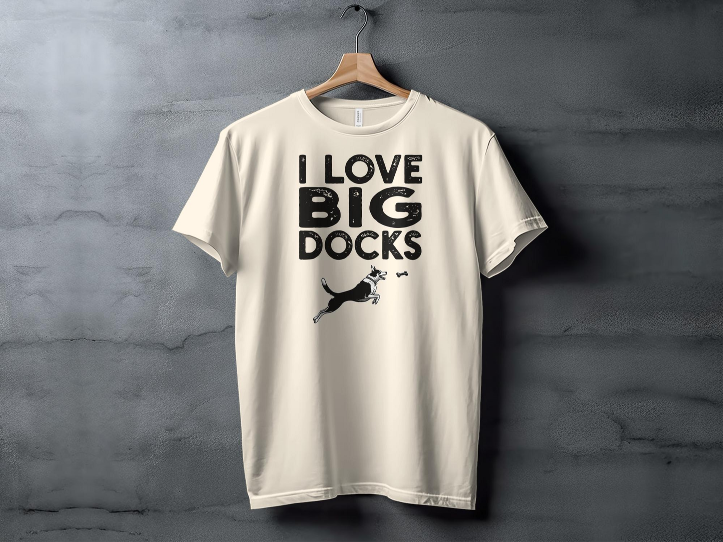 Funny Dock Diving Unisex T-Shirt: "I Love Big Docks"