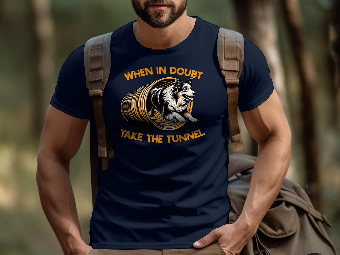 Funny Dog Agility T-Shirt, When In Doubt Take The Tunnel