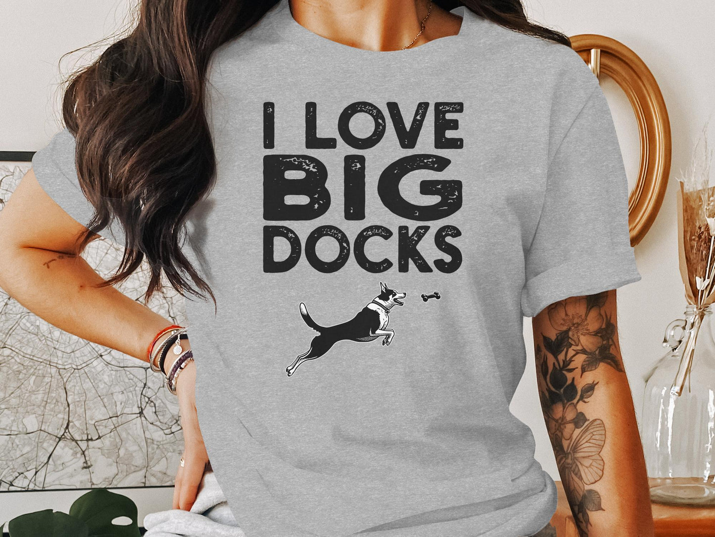 Funny Dock Diving Unisex T-Shirt: "I Love Big Docks"