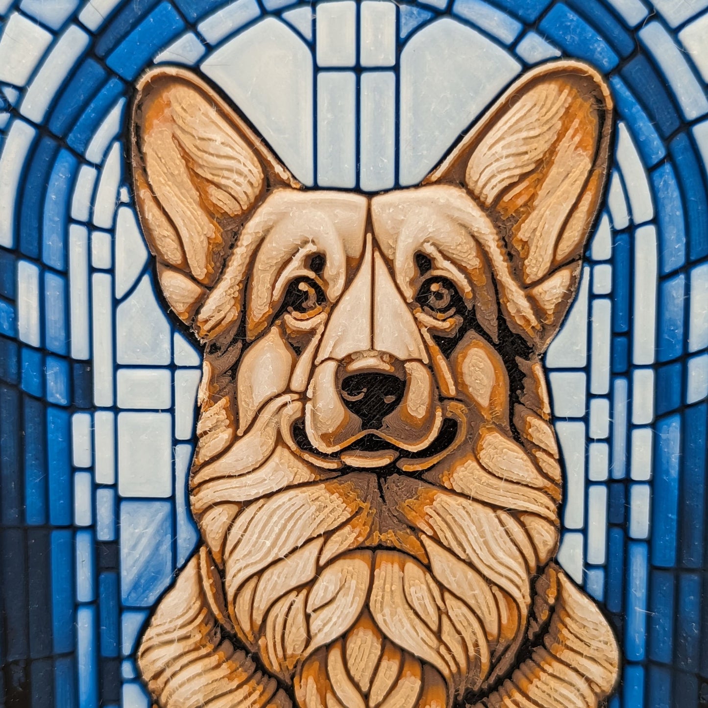 Regal Welsh Corgi Stained Glass Style 3D Print