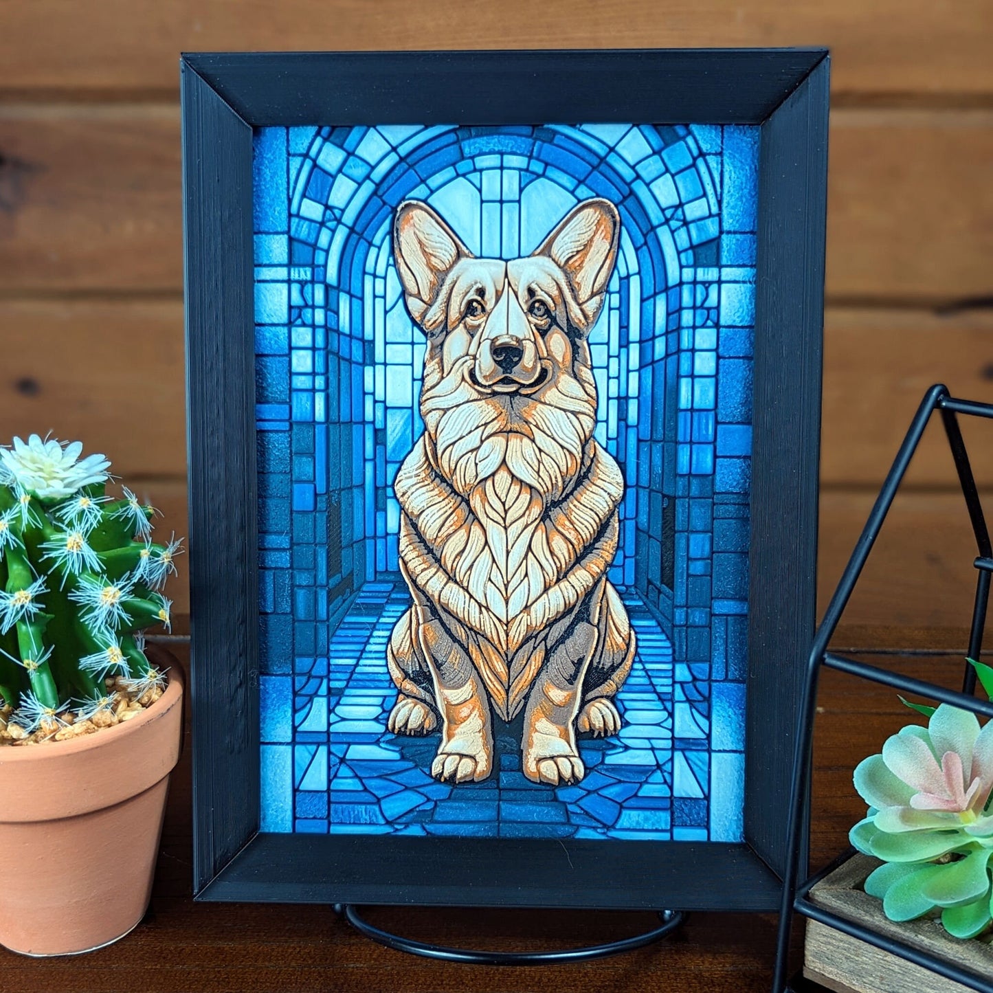 Regal Welsh Corgi Stained Glass Style 3D Print